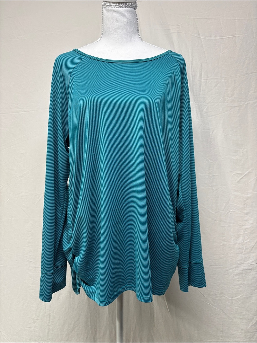 Relaxed Teal Boat Neck Women's Pullover Sweatshirt